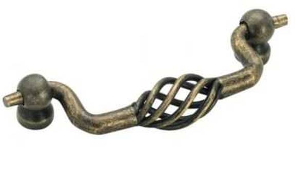 BP-19323-R2 Bird Cage 3-3/4" Pull - Weathered Brass